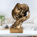 Skart Golden Abstract Human Face Girl Showpiece